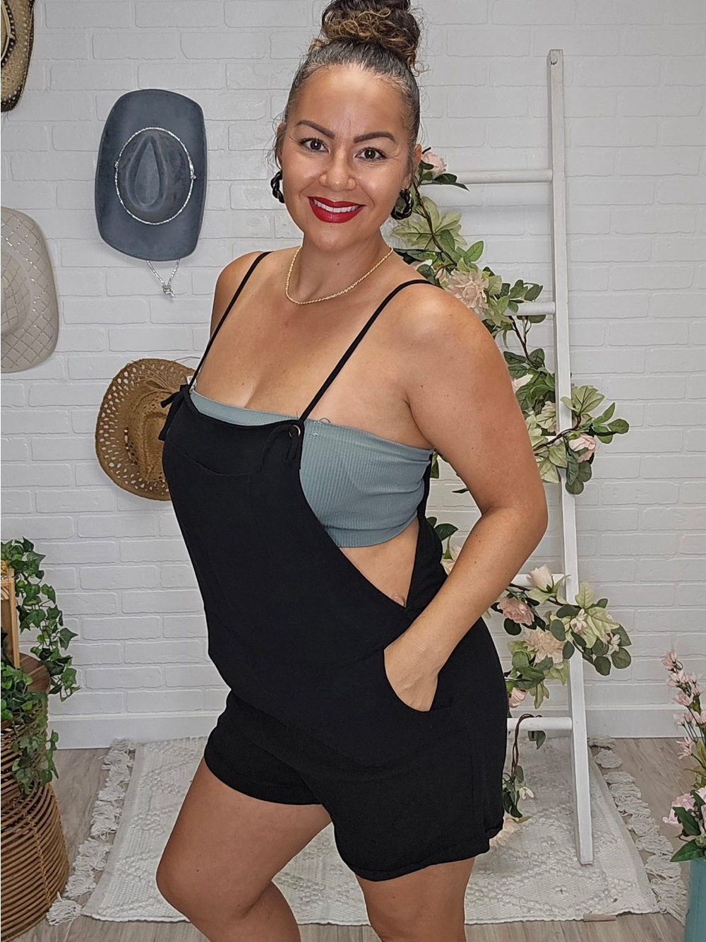Black Romper Overalls
